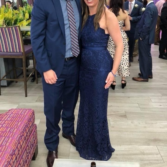 ZENITH NAVY BLUE LACE MAXI DRESS
LULUS - Picture 3 of 3